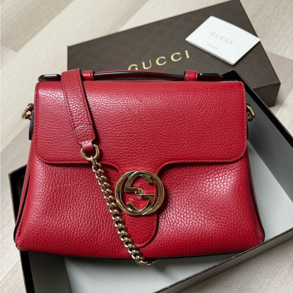 GUCCI AUTHENTIC Interlocking G Satchel - Picture 2 of 16